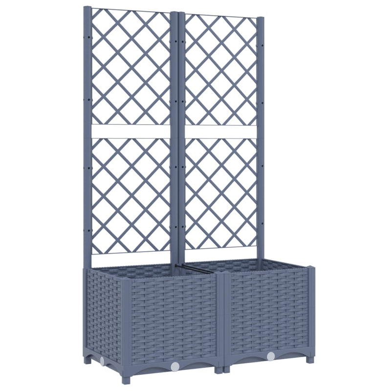 Garden Planter with Trellis Dark Grey 80x40x136 cm PP