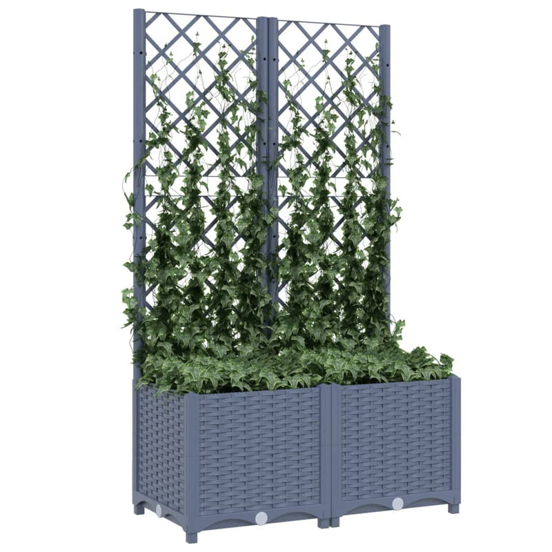 Garden Planter with Trellis Dark Grey 80x40x136 cm PP