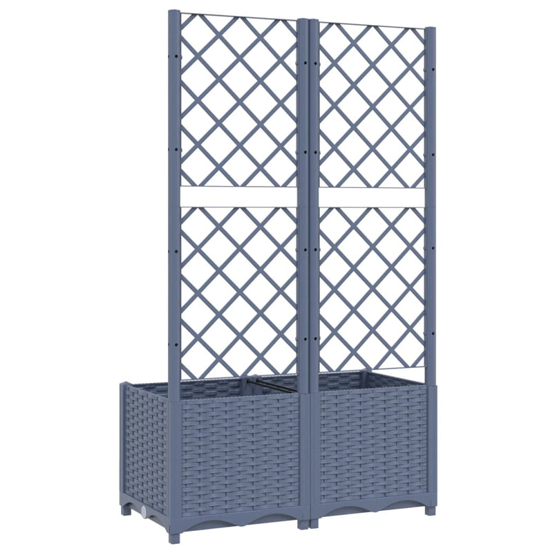 Garden Planter with Trellis Dark Grey 80x40x136 cm PP