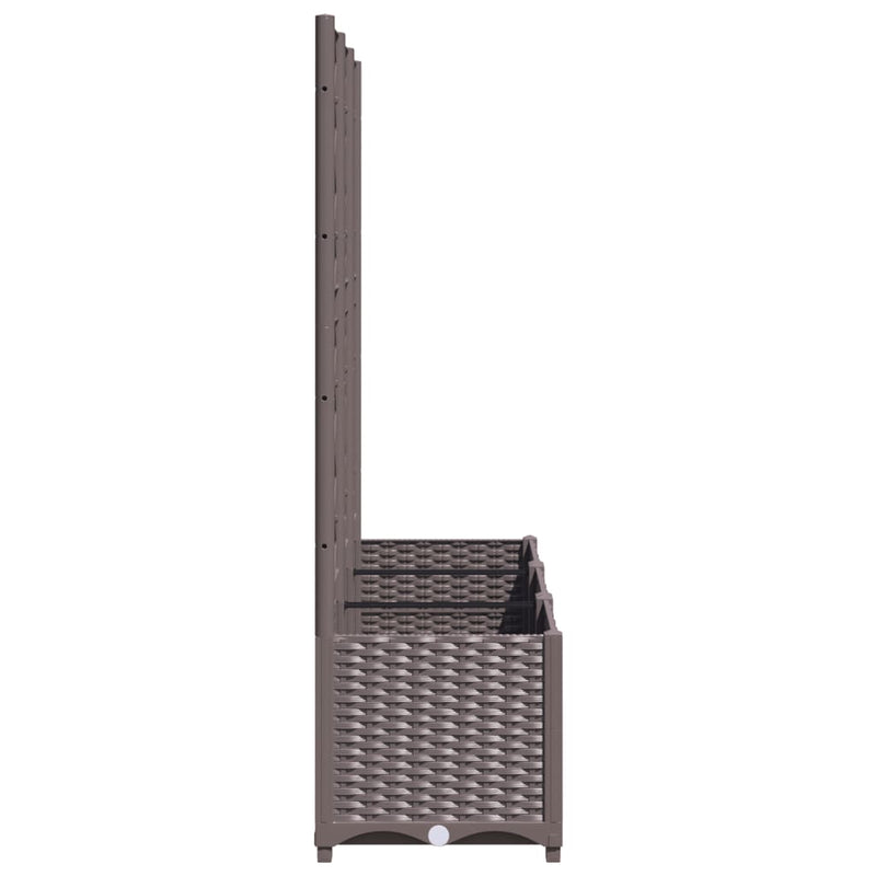 vidaXL Garden Planter with Trellis Brown 120x40x136 cm PP