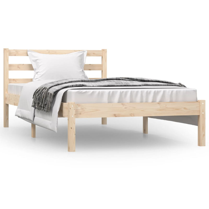 Bed Frame Solid Wood Pine 92x187 cm Single Size