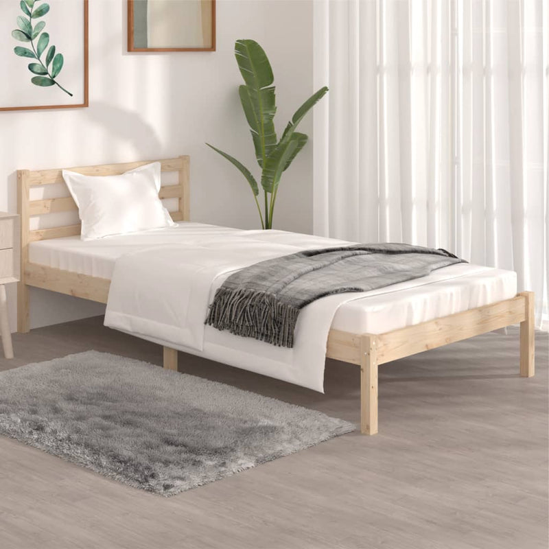 Bed Frame Solid Wood Pine 92x187 cm Single Size