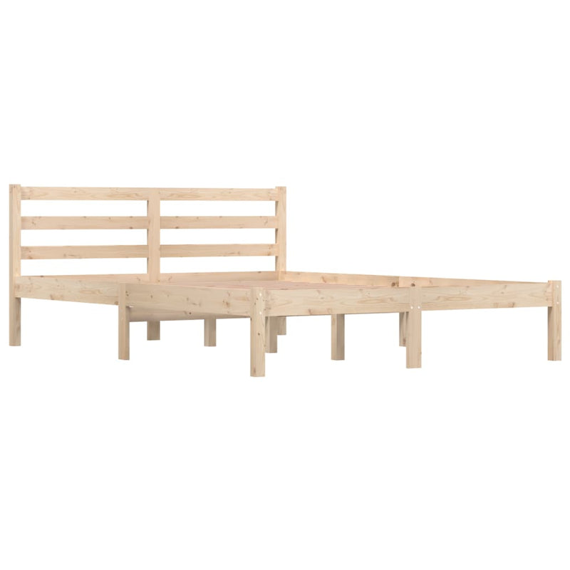 Bed Frame Solid Wood Pine 137x187 cm Double Size