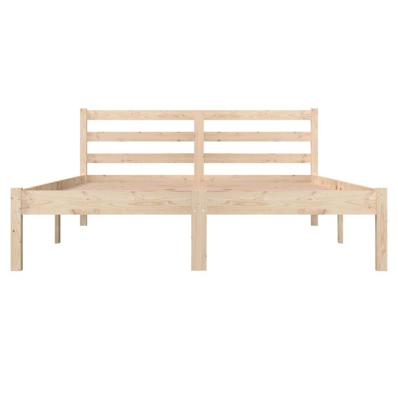 Bed Frame Solid Wood Pine 137x187 cm Double Size