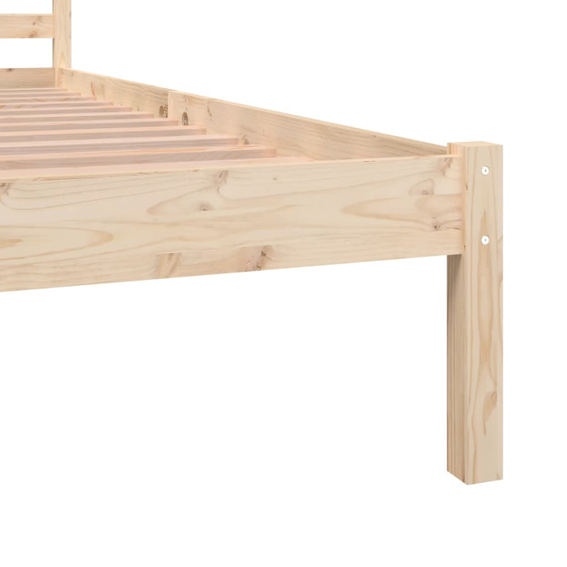 Bed Frame Solid Wood Pine 137x187 cm Double Size