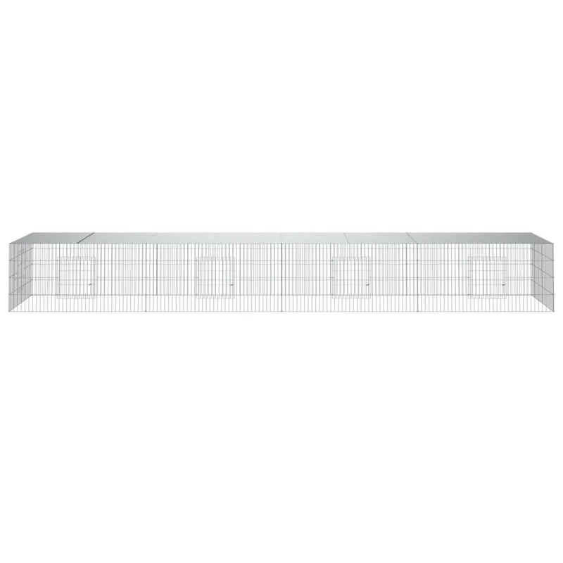 4-Panel Rabbit Cage 433x109x54 cm Galvanised Iron