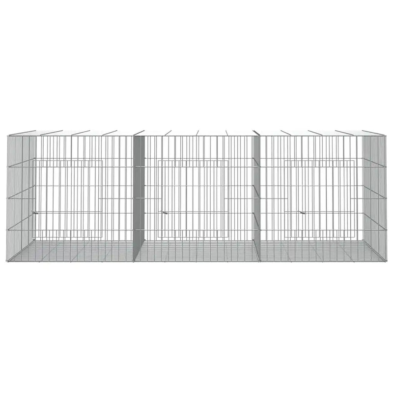 3-Panel Rabbit Cage 163x79x54 cm Galvanised Iron