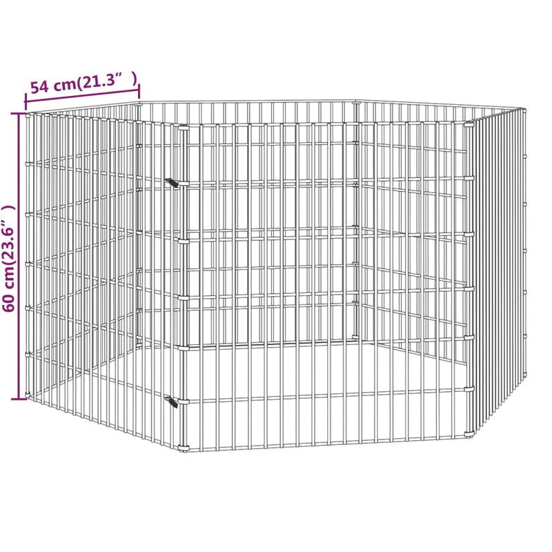 6-Panel Rabbit Cage 54x60 cm Galvanised Iron