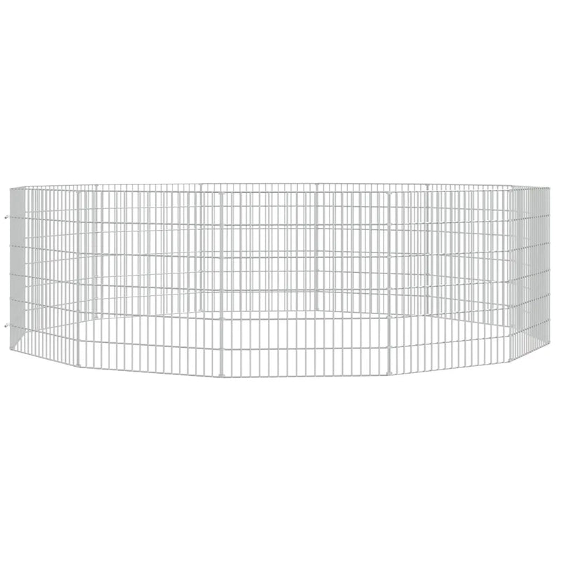 Free Range Animal Enclosure 12-Panel 54x60 cm Galvanised Iron