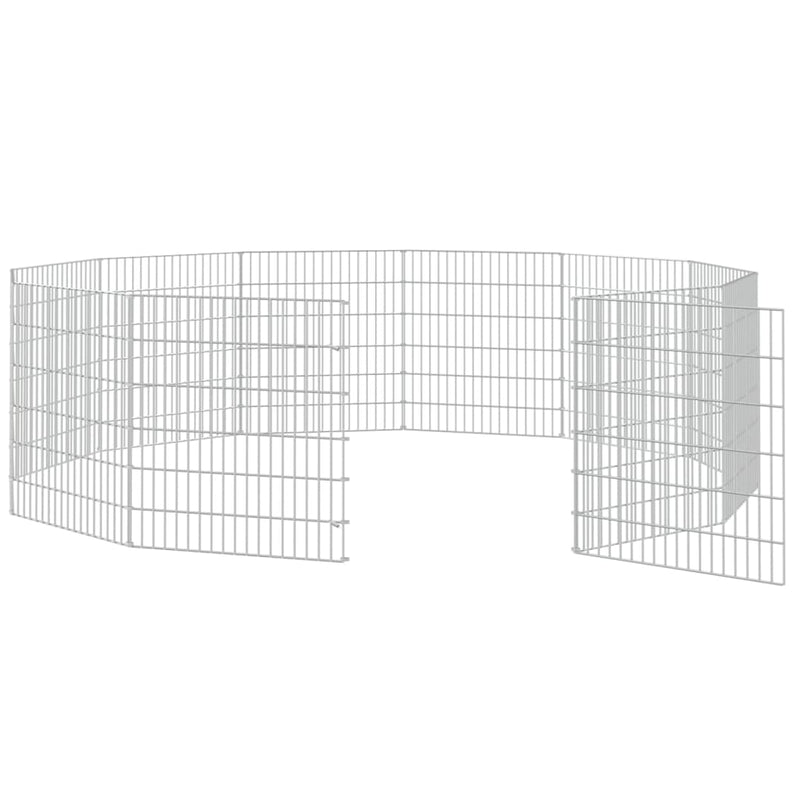 12-Panel Rabbit Cage 54x60 cm Galvanised Iron