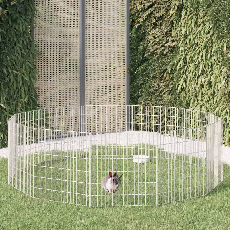 12-Panel Rabbit Cage 54x60 cm Galvanised Iron