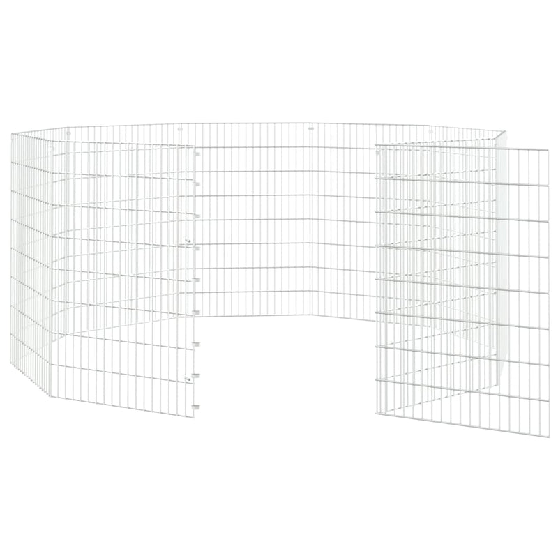 10-Panel Rabbit Cage 54x80 cm Galvanised Iron