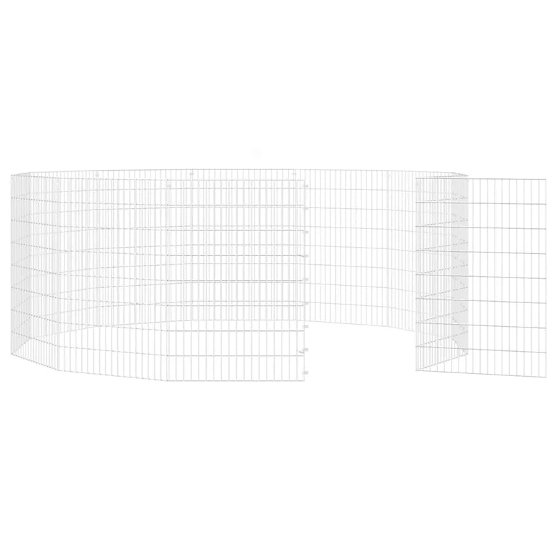 Free Range Animal Enclosure 12-Panel 54x80 cm Galvanised Iron