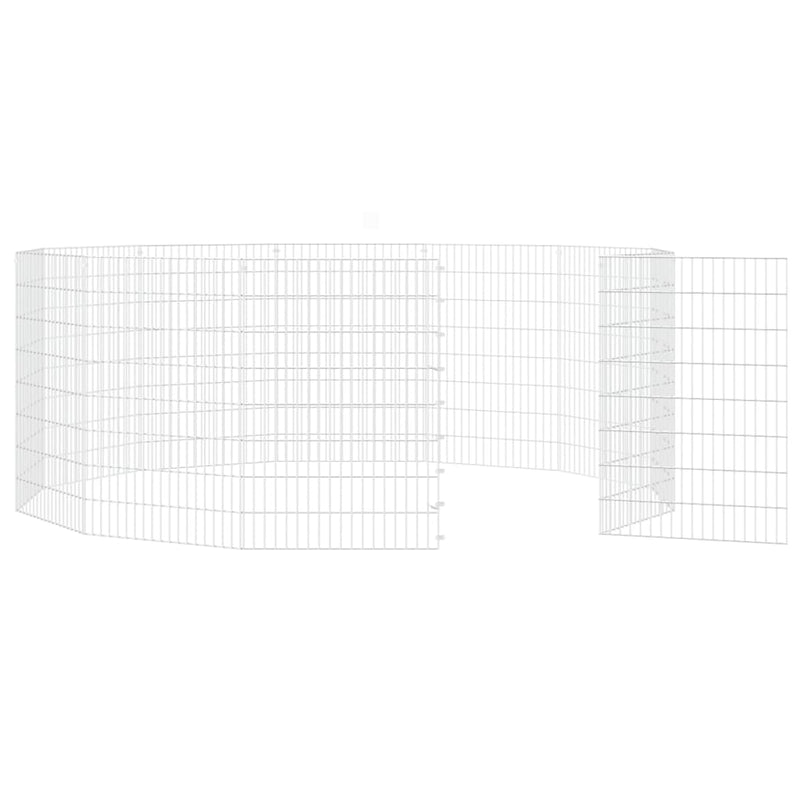 12-Panel Rabbit Cage 54x80 cm Galvanised Iron