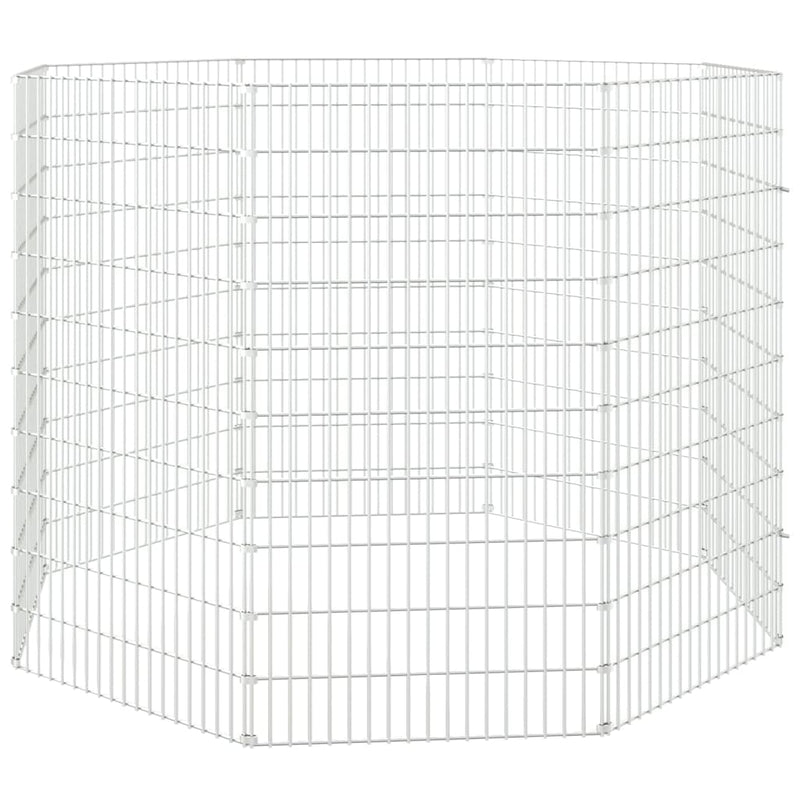 vidaXL Free Range Animal Enclosure 8-Panel 54x100 cm Galvanised Iron