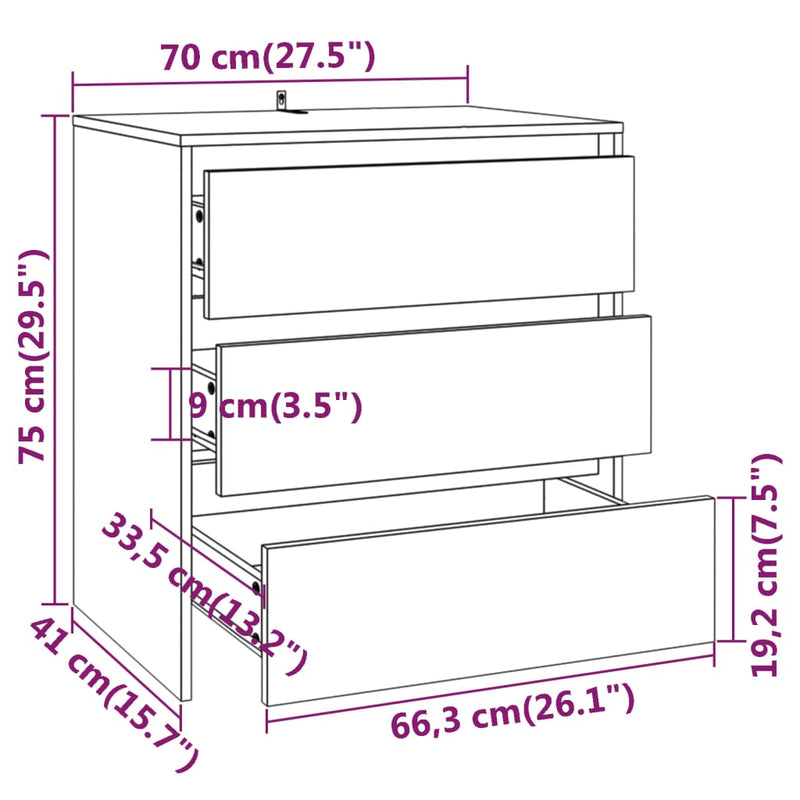 vidaXL 2 Piece Sideboard White Engineered Wood