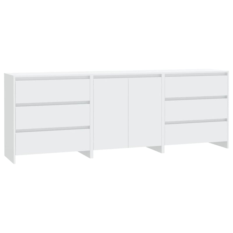 vidaXL 3 Piece Sideboard White Engineered Wood