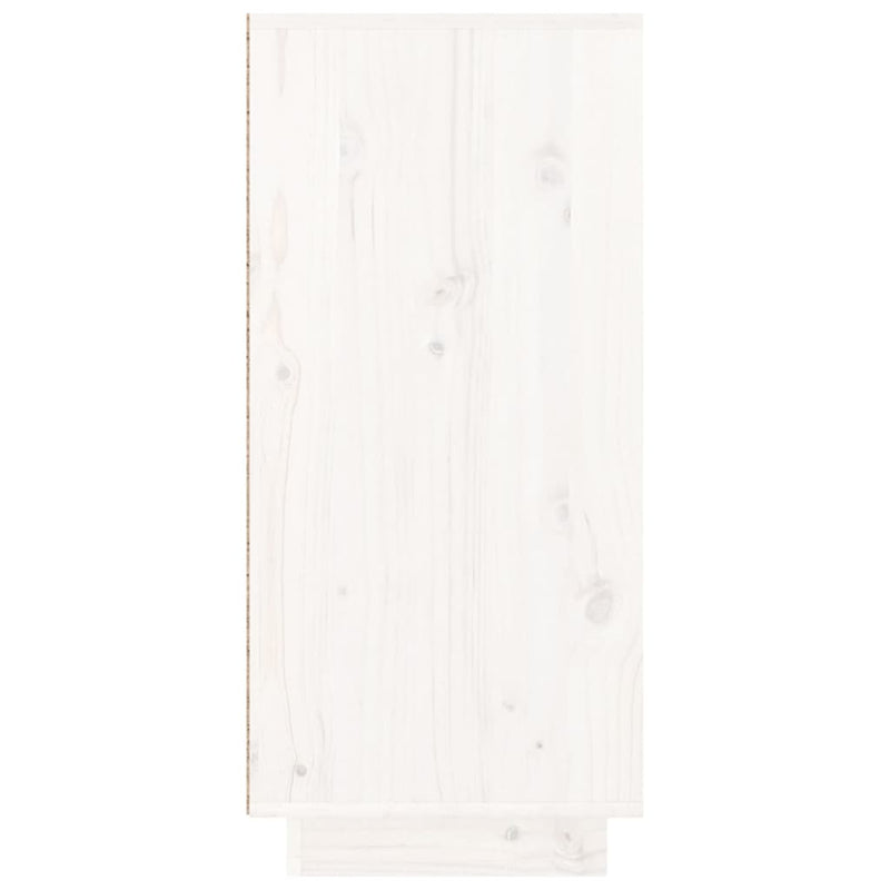 vidaXL Sideboard White 110x34x75 cm Solid Wood Pine