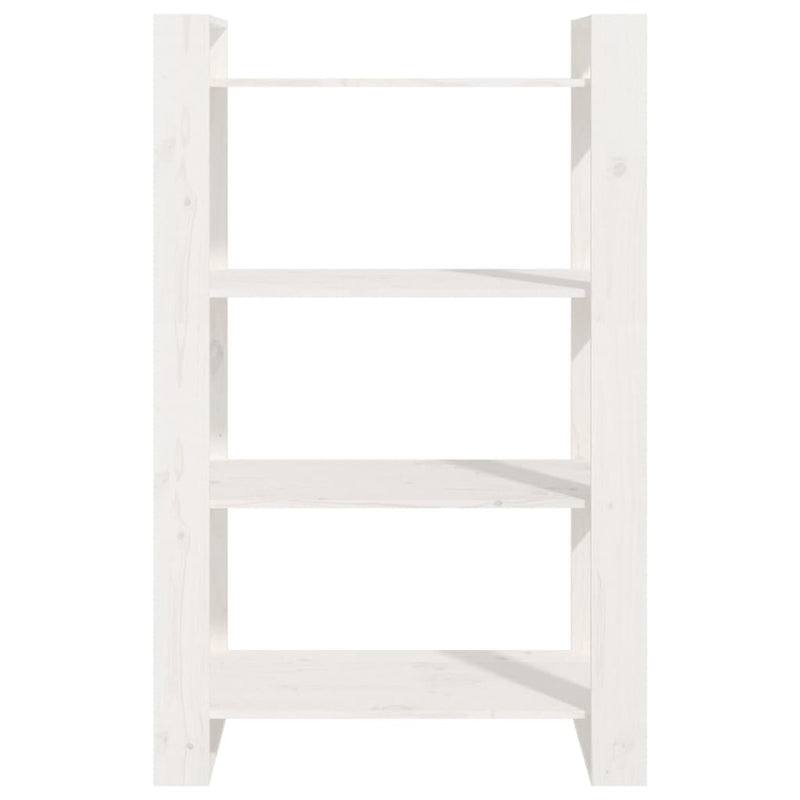 vidaXL Book Cabinet/Room Divider White 80x35x125 cm Solid Wood Pine