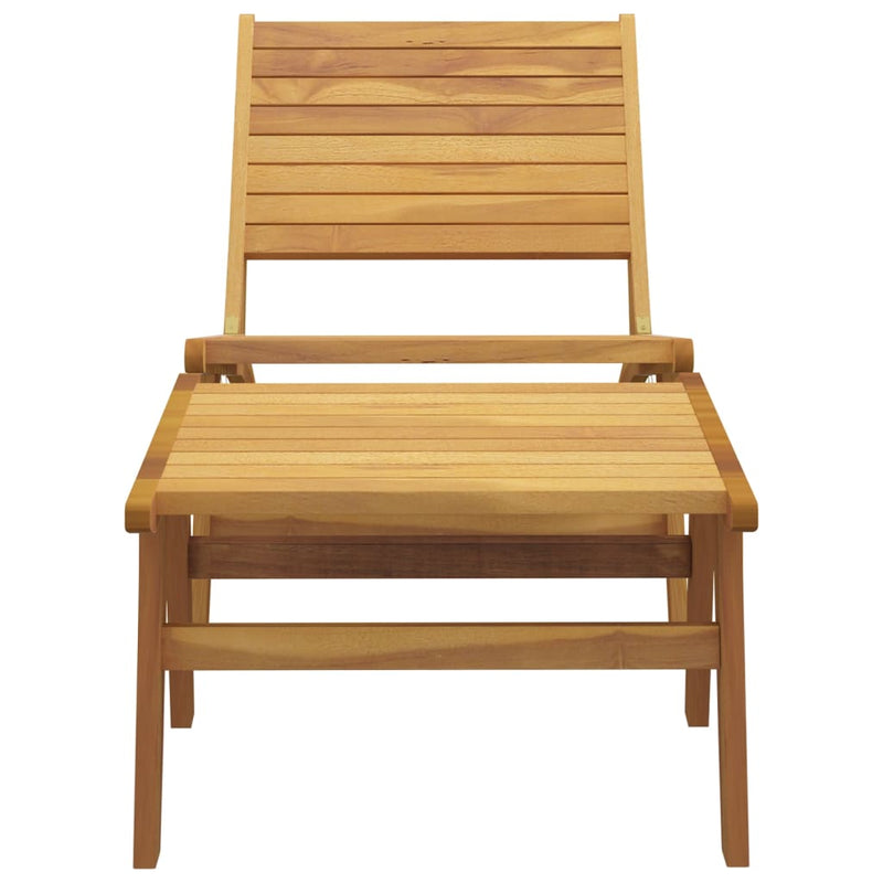 vidaXL Garden Chair with Footrest Solid Wood Teak