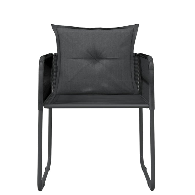 vidaXL 3 Piece Garden Dining Set Black