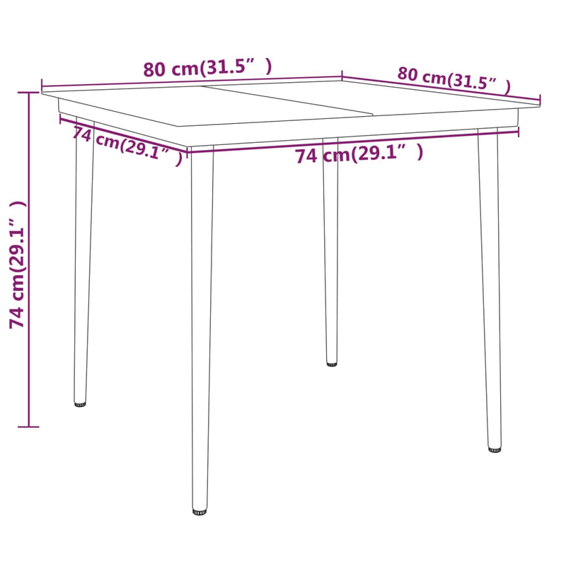 vidaXL 5 Piece Garden Dining Set Black