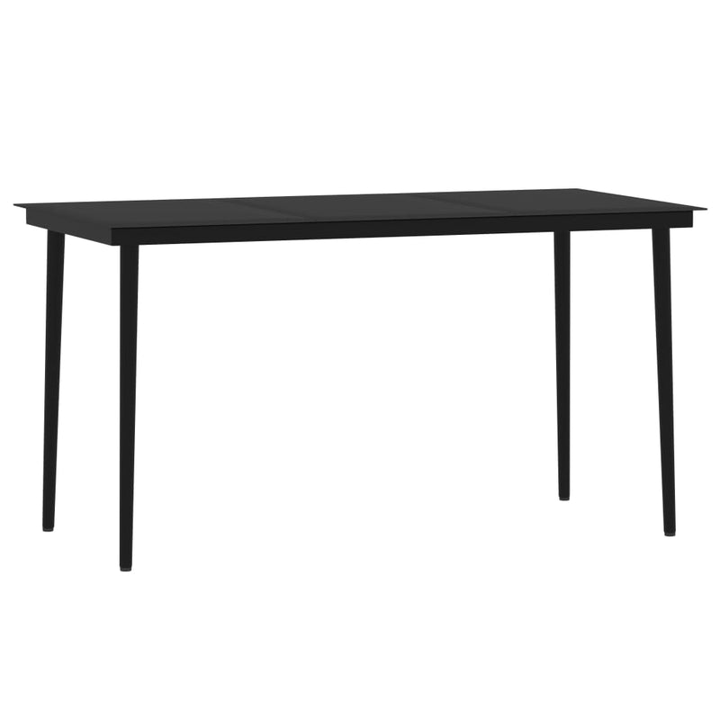 vidaXL 7 Piece Garden Dining Set Black
