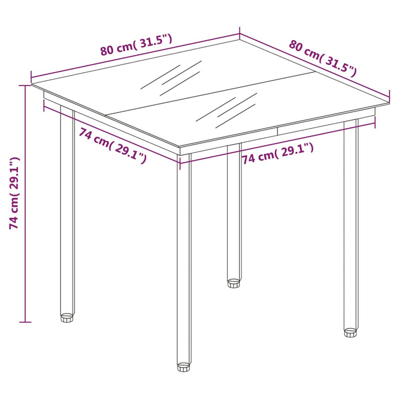 vidaXL 3 Piece Garden Dining Set Black