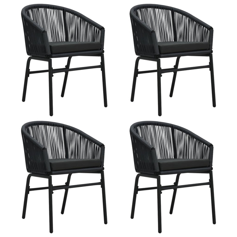 vidaXL 5 Piece Garden Dining Set Black
