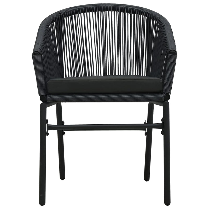 vidaXL 3 Piece Garden Dining Set Black