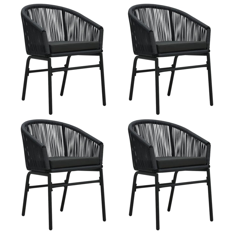 vidaXL 5 Piece Garden Dining Set Black