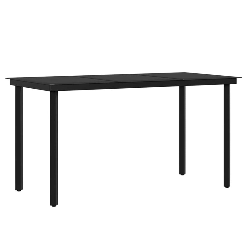 vidaXL 7 Piece Garden Dining Set with Cushions Black