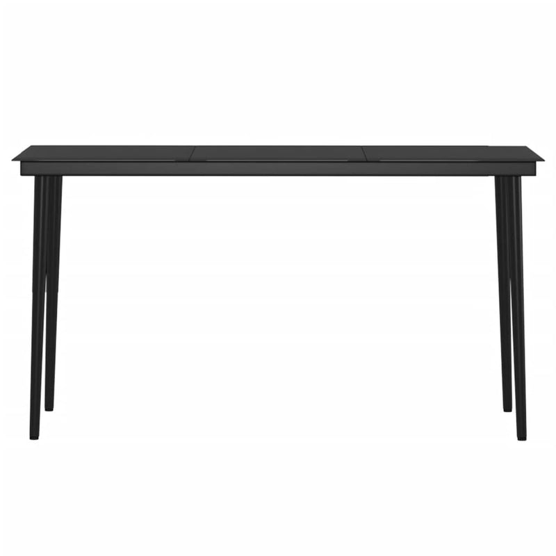 vidaXL 7 Piece Garden Dining Set with Cushions Black