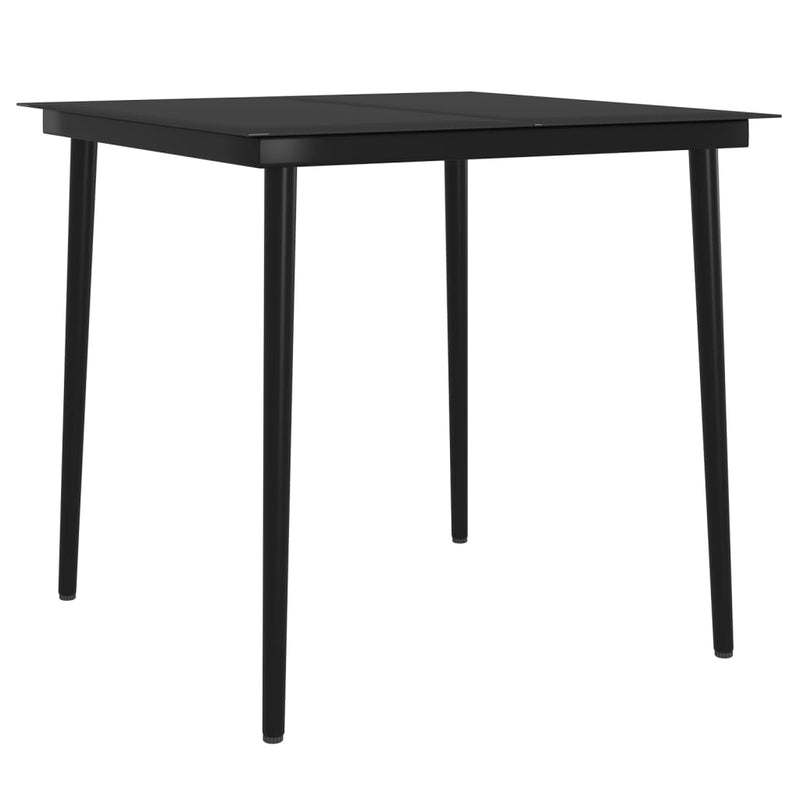 vidaXL 3 Piece Garden Dining Set with Cushions Grey and Black