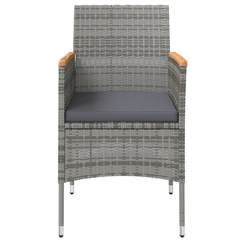 vidaXL 3 Piece Outdoor Dining Set with Cushions Grey and Black