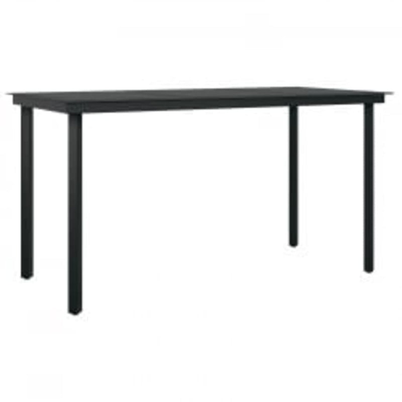 vidaXL 7 Piece Outdoor Dining Set with Cushions Grey and Black
