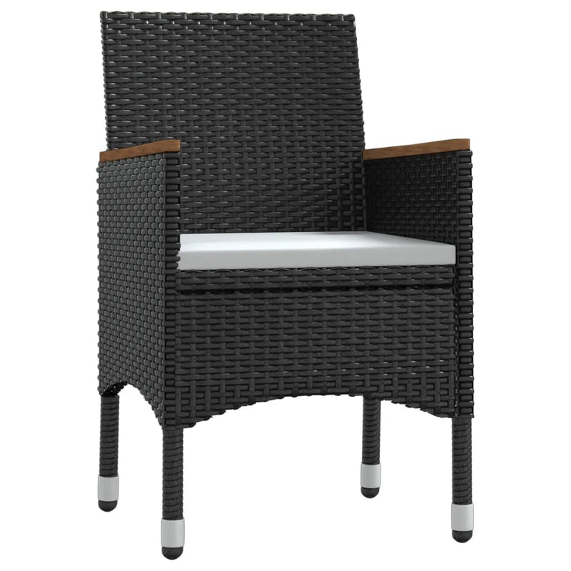 vidaXL 5 Piece Garden Dining Set with Cushions Black