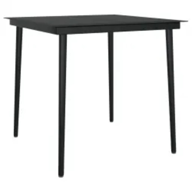 vidaXL 5 Piece Garden Dining Set with Cushions Black