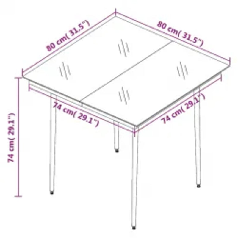 vidaXL 5 Piece Garden Dining Set with Cushions Black