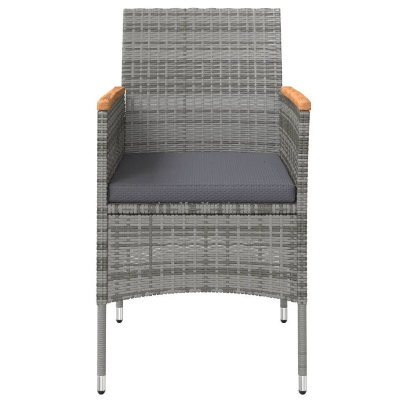 vidaXL 3 Piece Outdoor Dining Set with Cushions Grey and Black