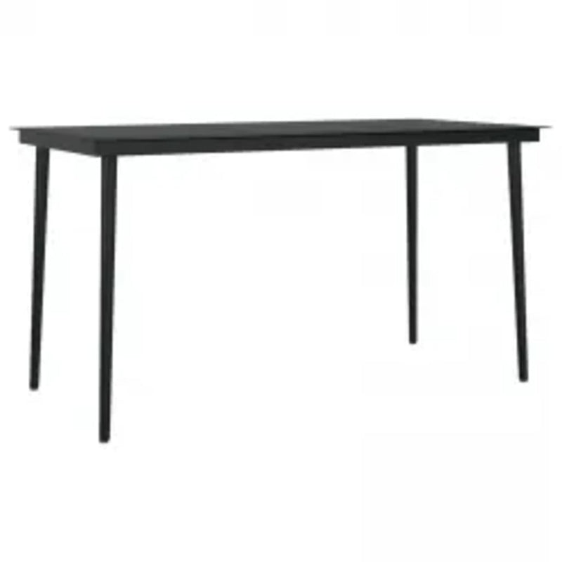 vidaXL 7 Piece Outdoor Dining Set with Cushions Grey and Black
