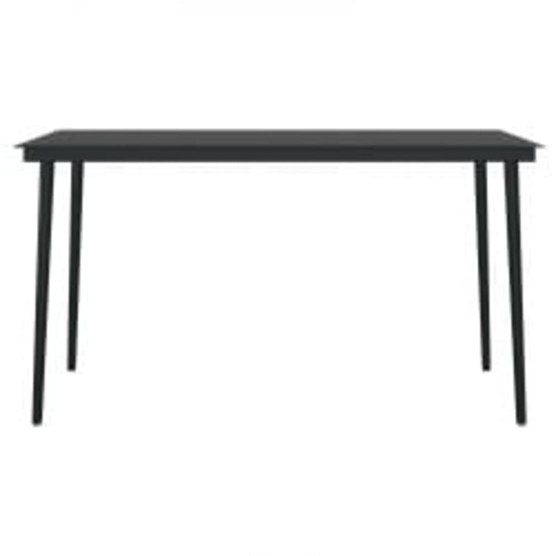 vidaXL 7 Piece Outdoor Dining Set with Cushions Grey and Black