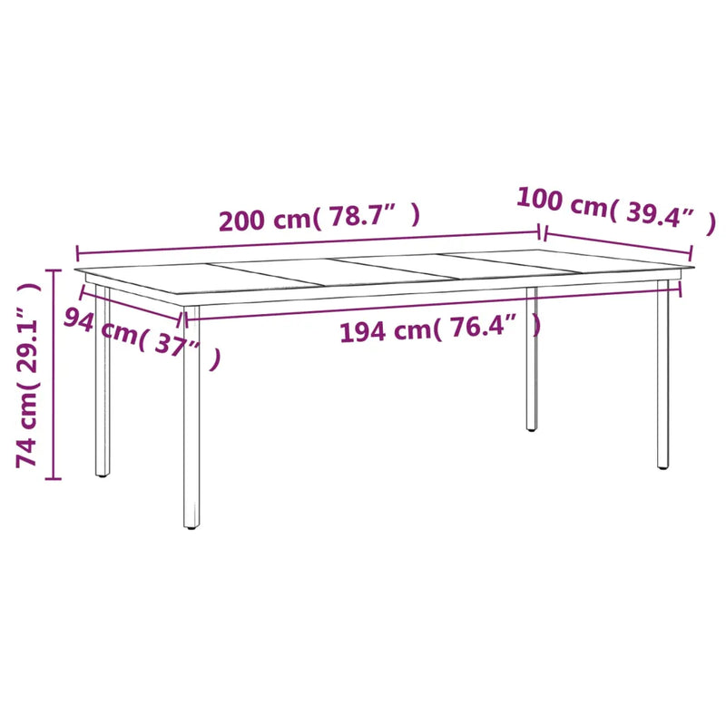 7 Piece Garden Dining Set with Cushions Grey and Black