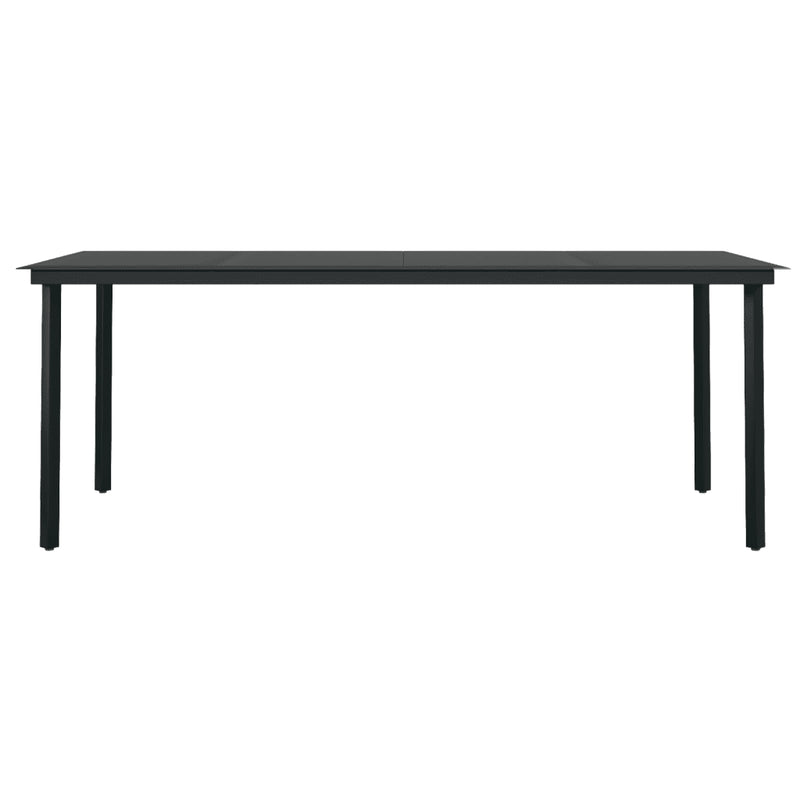 9 Piece Garden Dining Set with Cushions Grey and Black