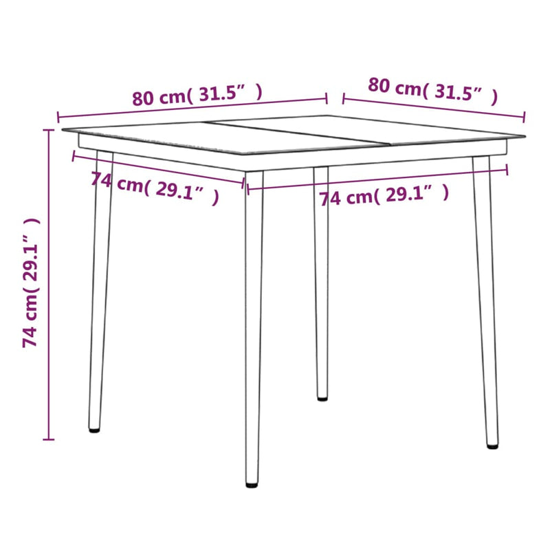 vidaXL 5 Piece Garden Dining Set with Cushions Black