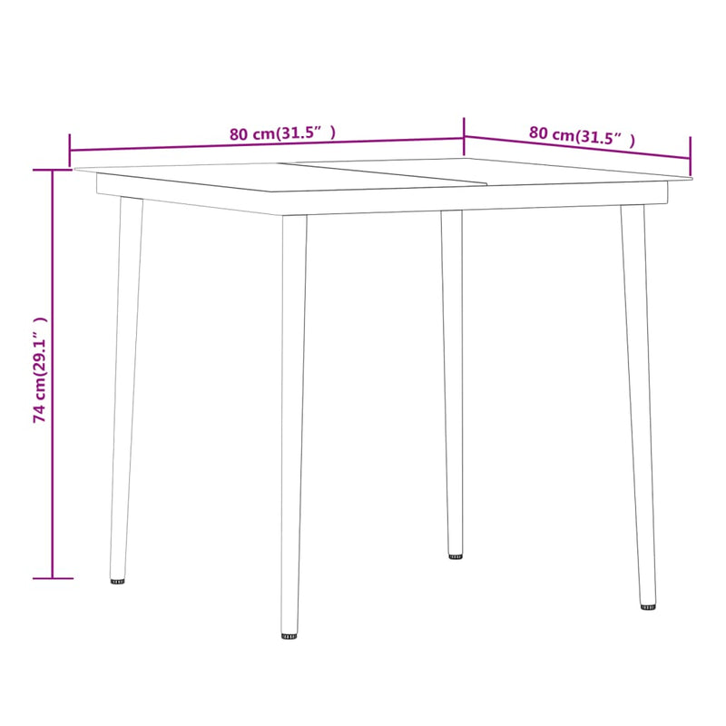 vidaXL 3 Piece Garden Dining Set Black