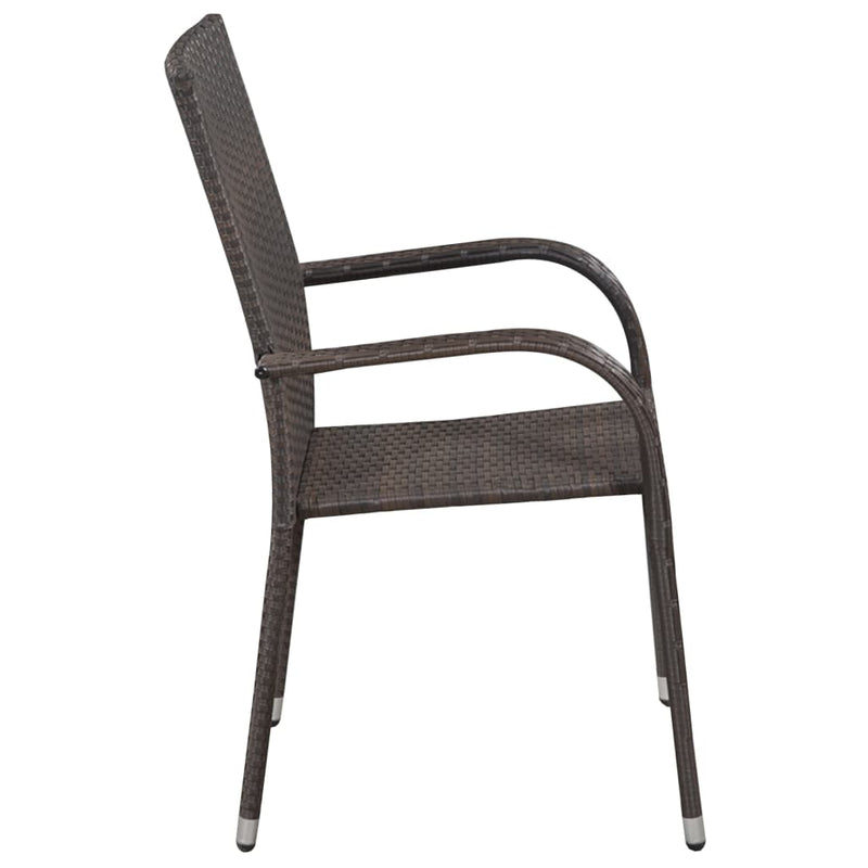 vidaXL 3 Piece Garden Dining Set Brown and Black