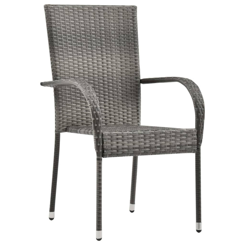 vidaXL 3 Piece Garden Dining Set Grey and Black
