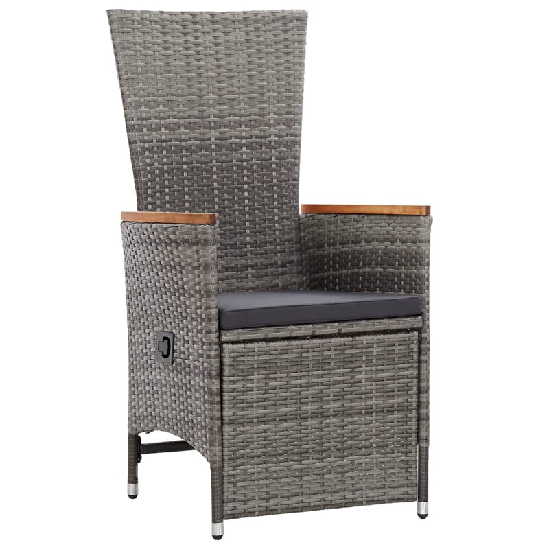 vidaXL 7 Piece Garden Dining Set with Cushions Grey