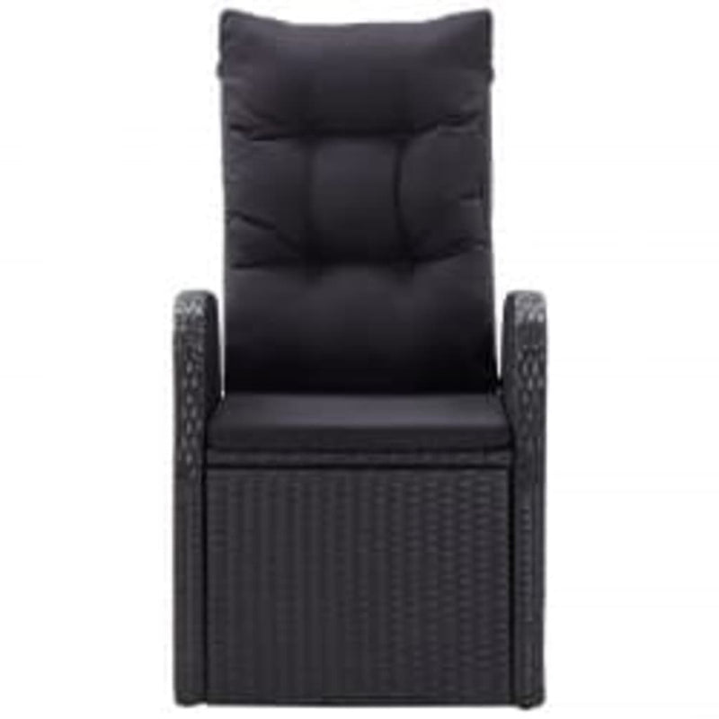 vidaXL 3 Piece Garden Dining Set with Cushions Black